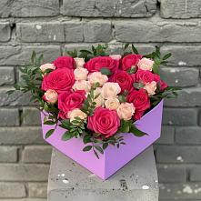 Цветочная композиция из Розы в коробке в Белоусово