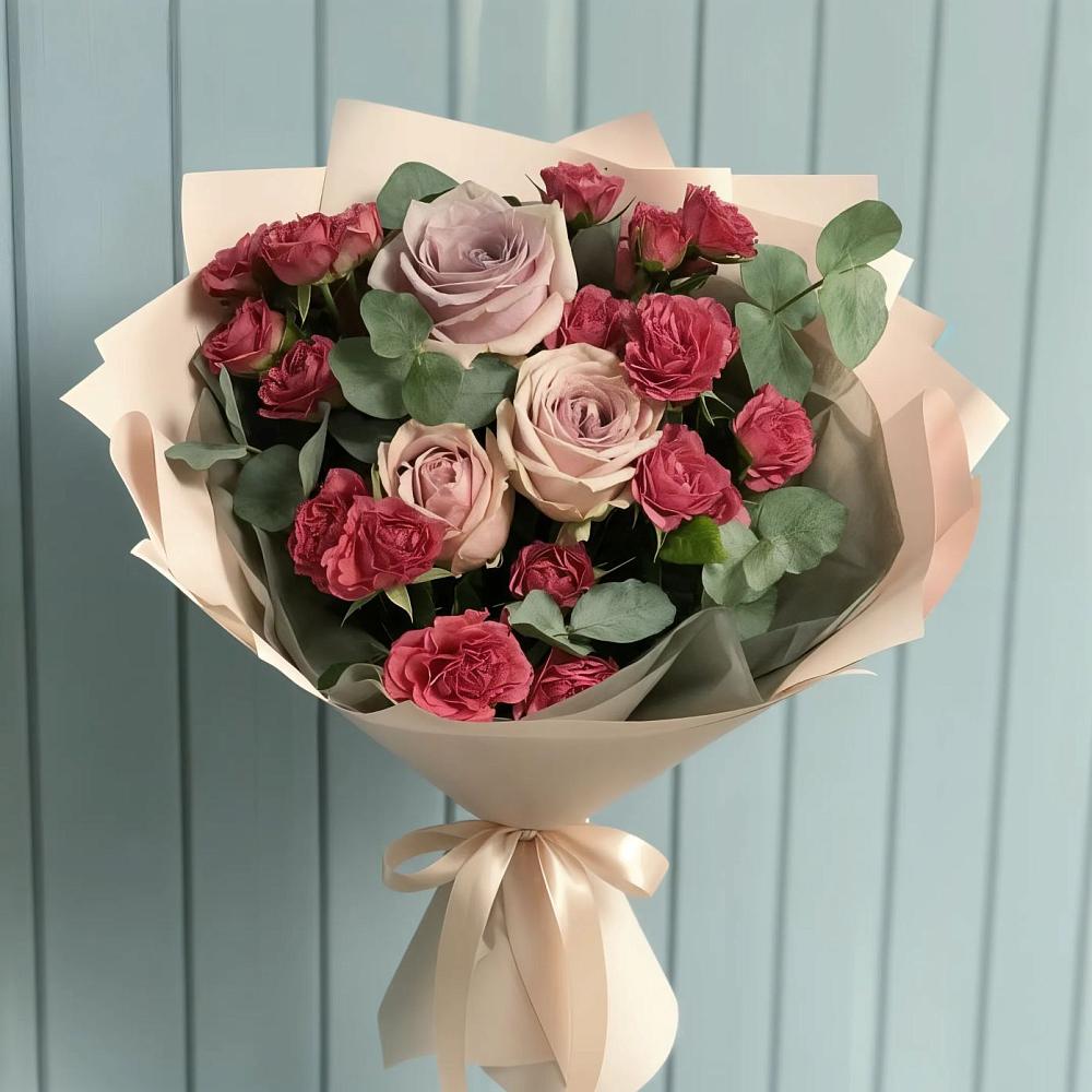 Букет цветов из: Гвоздики и Розы в Белоусово