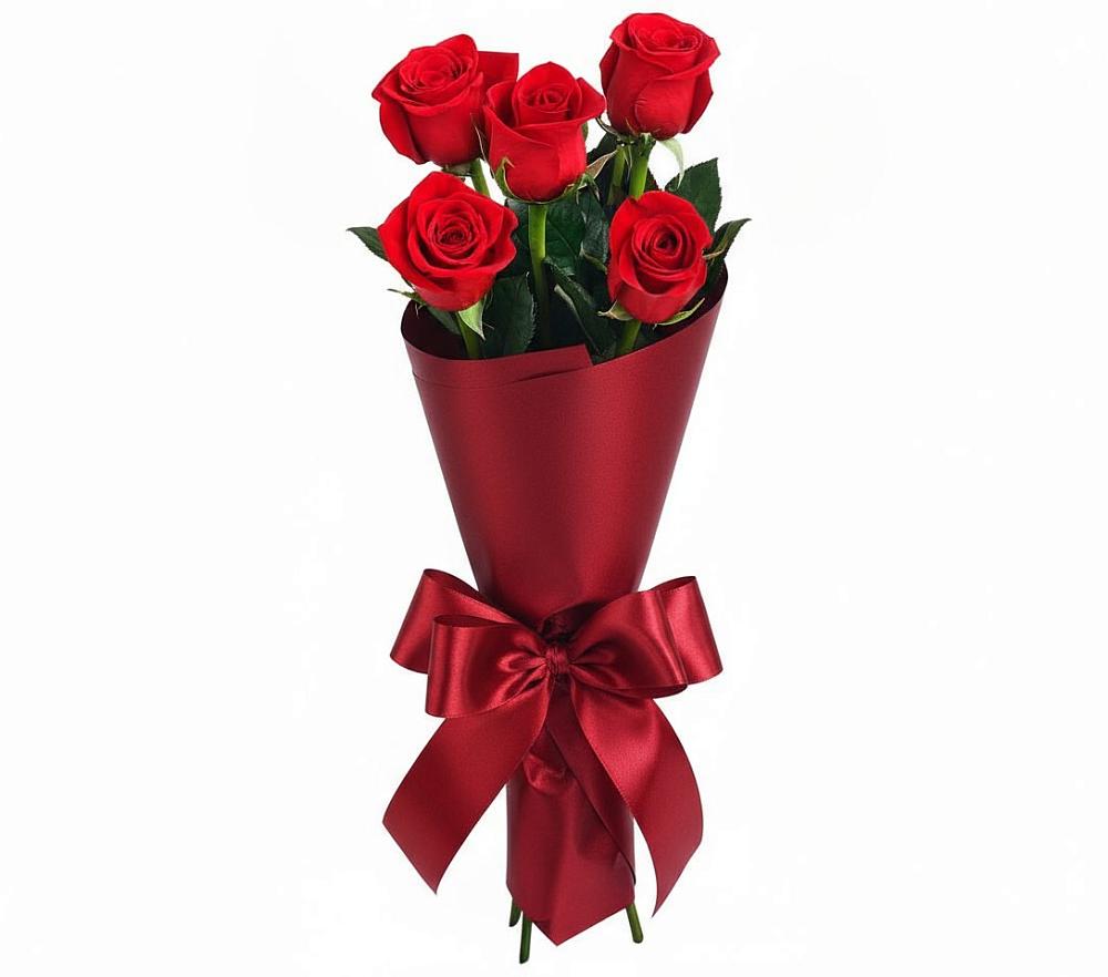 Букет 5 Красных роз Эдлесс Лав в Белоусово