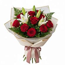 Букет цветов из:  Лилии и Розы в Белоусово
