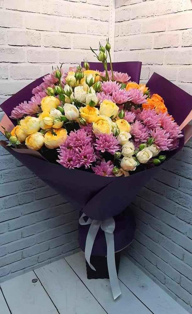 Букет цветов из: Хризантемы и Розы в Белоусово