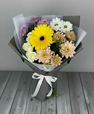 Букет цветов из:  Розы, Герберы и Хризантемы в Белоусово