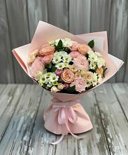 Букет цветов из:  Гвоздики, Розы и Хризантемы в Белоусово