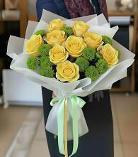 Букет цветов из:  Хризантемы и Розы в Белоусово