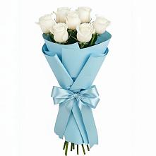 Букет 7 белых роз Проуд в Белоусово