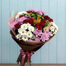 Букет цветов из:  Розы, Хризантемы и Альстромерии в Белоусово
