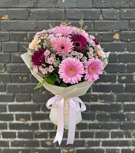 Букет цветов из:  Герберы и Хризантемы в Белоусово