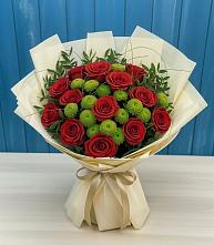 Букет цветов из:  Розы и Хризантемы в Белоусово